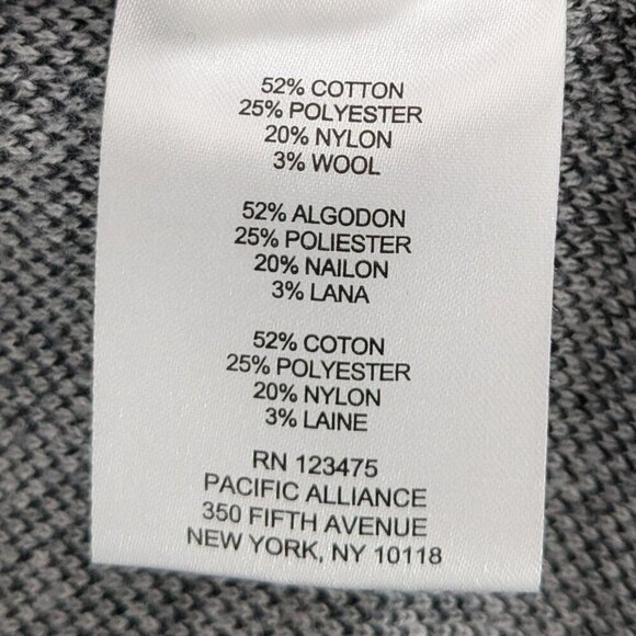 JONES NEW YORK Black/White Zip Turtleneck Cardigan Sweater Poncho; Size L - XL - Picture 6 of 7